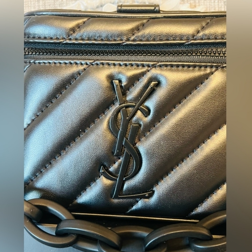 YSL Parfumes Collection Converted Black Quilted Vanity Crossbody/Handbag NIB - Picture 8 of 11